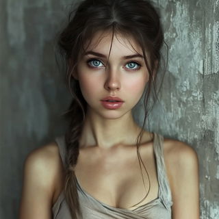 Sepulchral Lineage style, Midjourney V6.1: photographic portrait of female protagonist