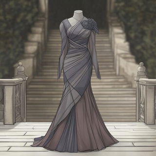 Baroquecliff style, Midjourney V6.1: haute-couture fashion outfit