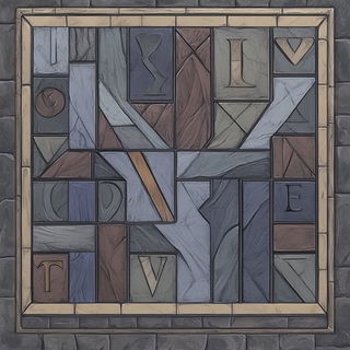 Baroquecliff style, Midjourney V6.1: typographic composition with large letters