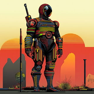 Cremeglyph style, Midjourney V6.1: concept art character design of retropunk steam knight