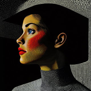 Cremeglyph style, Midjourney V6.1: photographic portrait of female protagonist