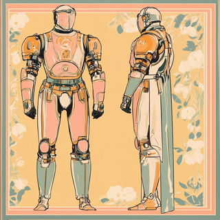 Opera Monstrata style, Midjourney V6.1: concept art character design of retropunk steam knight