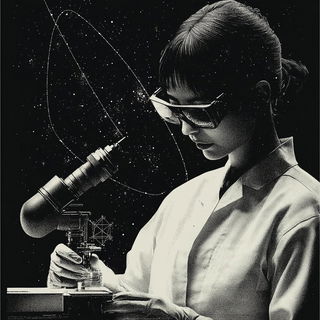 Hatcharabesque style, Midjourney V6.1: editorial illustration for popular scientific magazine cover