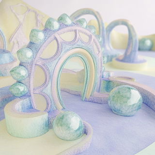 Sunshard style, Midjourney V6.1: abstract 3D render