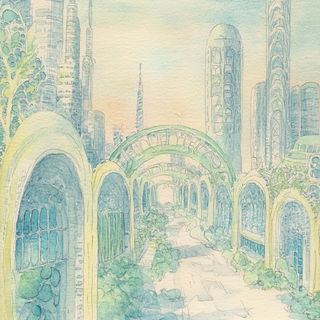 Sunshard style, Midjourney V6.1: megacity with futuristic bioarchitecture