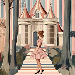 Brushed Petal Enamel style, Midjourney V6.1: retro fairy-tale illustration
