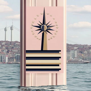 Brushed Petal Enamel style, Midjourney V6.1: bold minimalist logo design for Istanbul city municipal services