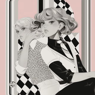 Brushed Petal Enamel style, Midjourney V6.1: black-and-white manga comic strip