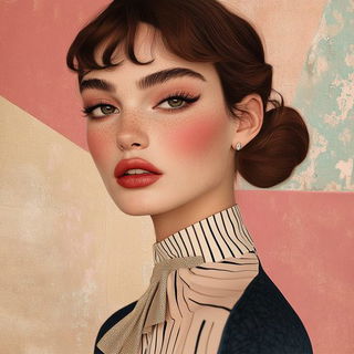 Brushed Petal Enamel style, Midjourney V6.1: photographic portrait of female protagonist