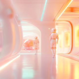 Prismarble style, Midjourney V6.1: cinematic shot from sci-fi movie