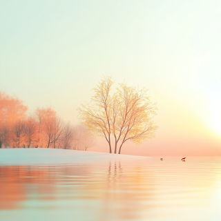 Prismarble style, Midjourney V6.1: realistic landscape photograph of quiet dawn
