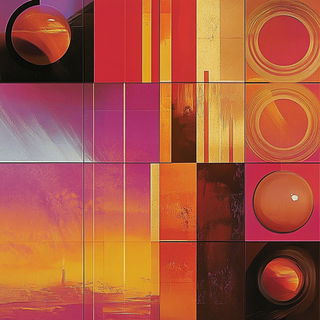 Sunscar Chromapulp style, Midjourney V6.1: creative pattern composition