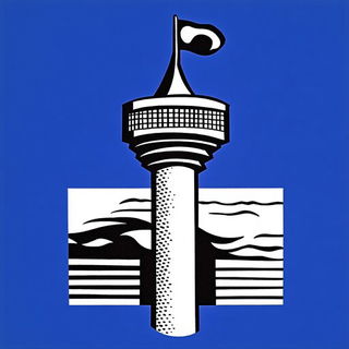 Neon Quench style, Midjourney V6.1: bold minimalist logo design for Istanbul city municipal services