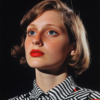 Neon Quench style, Midjourney V6.1: photographic portrait of female protagonist