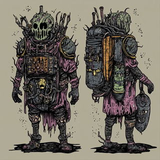 Salsared Tropic style, Midjourney V6.1: concept art character design of retropunk steam knight