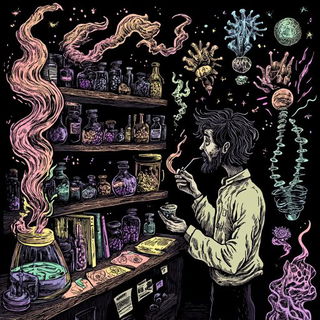 Salsared Tropic style, Midjourney V6.1: editorial illustration for popular scientific magazine cover