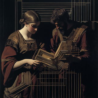 Blackthread Dramaturgy style, Midjourney V6.1: classical 18th-century oil painting