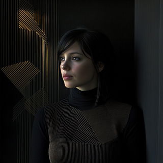 Blackthread Dramaturgy style, Midjourney V6.1: photographic portrait of female protagonist