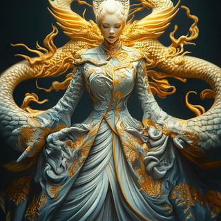 Prismosaic style, Midjourney V6.1: haute-couture fashion outfit