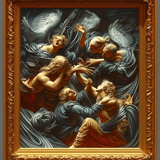 Prismosaic style, Midjourney V6.1: classical 18th-century oil painting