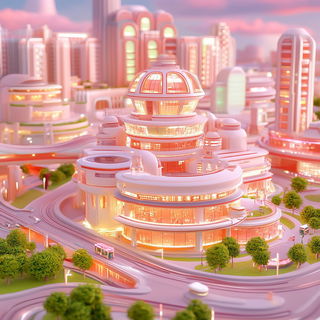 Watermark Balloonery style, Midjourney V6.1: megacity with futuristic bioarchitecture
