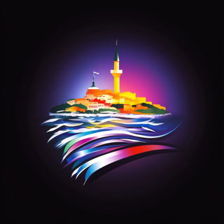 Paintspill Exposition style, Midjourney V6.1: bold minimalist logo design for Istanbul city municipal services