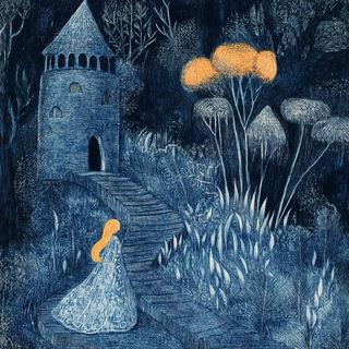 Vitrabel style, Midjourney V6.1: retro fairy-tale illustration