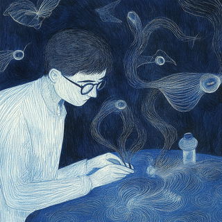 Vitrabel style, Midjourney V6.1: editorial illustration for popular scientific magazine cover