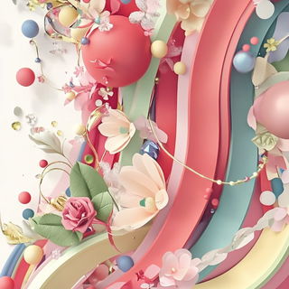 Pastel Megafauna style, Midjourney V6.1: abstract 3D render