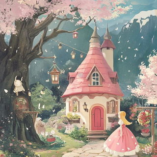 Pastel Megafauna style, Midjourney V6.1: retro fairy-tale illustration