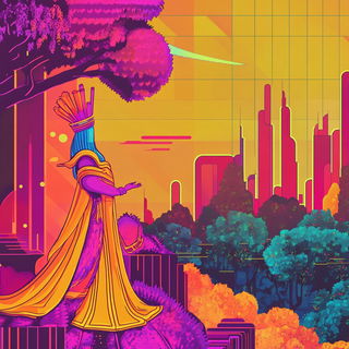 Crimson Loom Chorus style, Midjourney V6.1: retro fairy-tale illustration