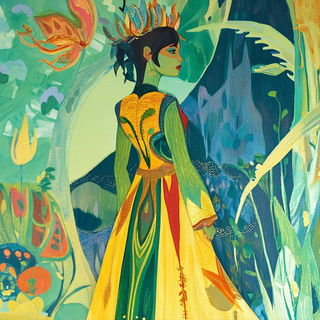 Aqualavure style, Midjourney V6.1: haute-couture fashion outfit
