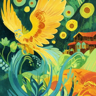 Aqualavure style, Midjourney V6.1: traditional folk art