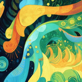Aqualavure style, Midjourney V6.1: creative pattern composition