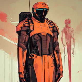 Tropochrome style, Midjourney V6.1: concept art character design of retropunk steam knight