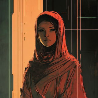 Tropochrome style, Midjourney V6.1: photographic portrait of female protagonist