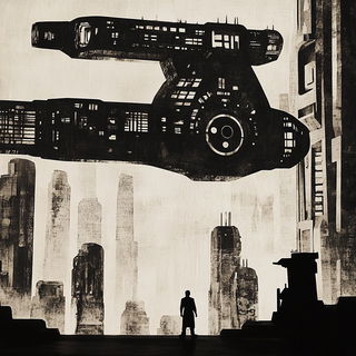 Brushflora style, Midjourney V6.1: cinematic shot from sci-fi movie