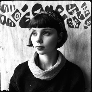 Brushflora style, Midjourney V6.1: photographic portrait of female protagonist