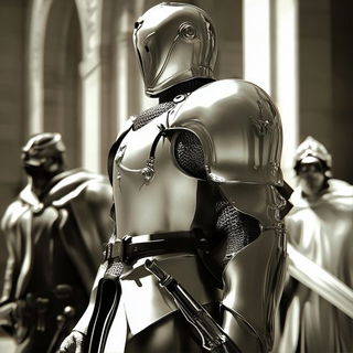 Cyanobind style, Midjourney V6.1: concept art character design of retropunk steam knight