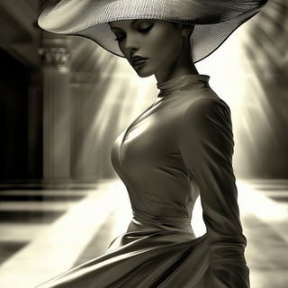 Cyanobind style, Midjourney V6.1: haute-couture fashion outfit