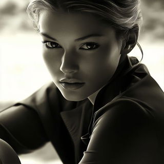 Cyanobind style, Midjourney V6.1: photographic portrait of female protagonist