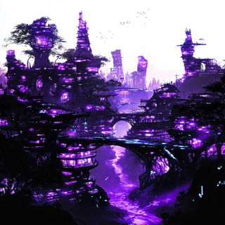 Owlglow style, Midjourney V6.1: megacity with futuristic bioarchitecture