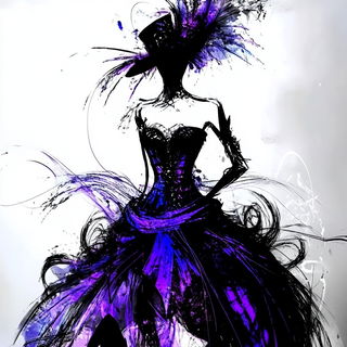 Owlglow style, Midjourney V6.1: haute-couture fashion outfit