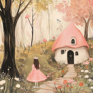 Inkclad Celestials style, Midjourney V6.1: retro fairy-tale illustration