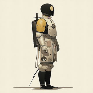 Moonbeam Mortise style, Midjourney V6.1: concept art character design of retropunk steam knight