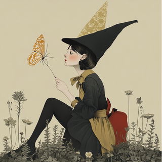 Moonbeam Mortise style, Midjourney V6.1: retro fairy-tale illustration