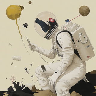 Moonbeam Mortise style, Midjourney V6.1: editorial illustration for popular scientific magazine cover