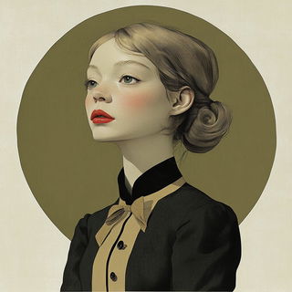 Moonbeam Mortise style, Midjourney V6.1: photographic portrait of female protagonist