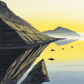 Estuary Maskworks style, Midjourney V6.1: realistic landscape photograph of quiet dawn