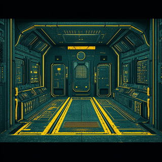 Qamar Ink Exchange style, Midjourney V6.1: cinematic shot from sci-fi movie